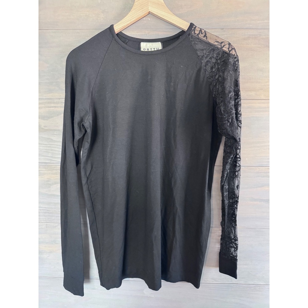 Orttu Lace Sheer Top Mesh Sheer Stretchy Black‎ One Size Rave Party